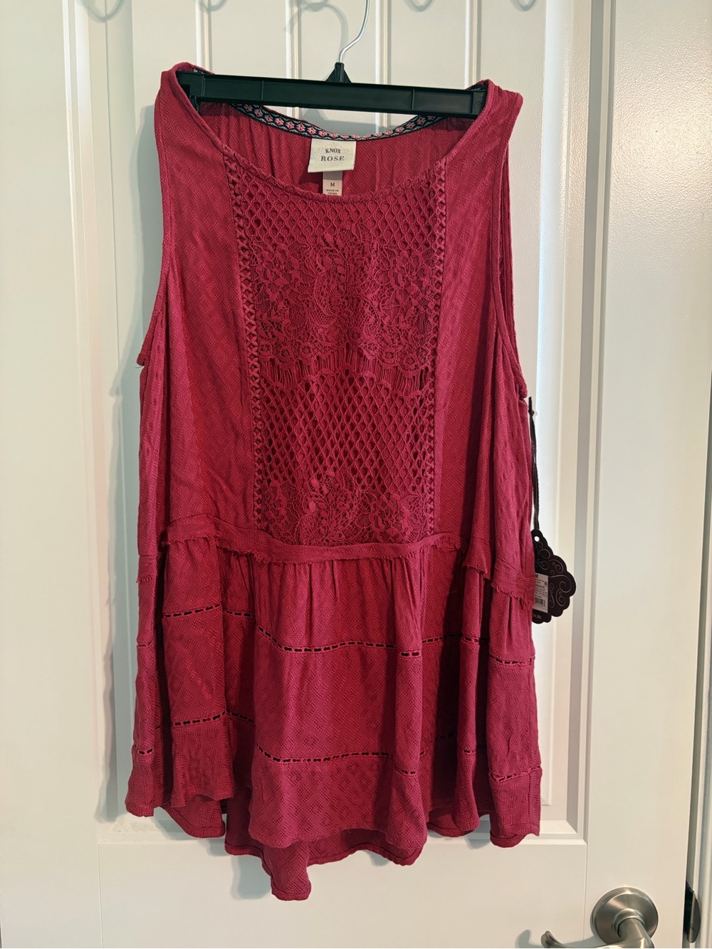 Knox Rose Women’s Raspberry Crochet tank top